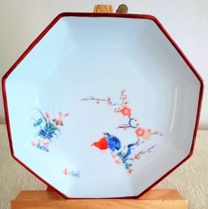 MMA - Haviland Limoges German Meissen Small Red/White Saucer, 5.5"